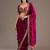 Maroon color stylish tissue fabric designer embroidered fancy ethnic partywear saree