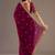 Maroon color stylish tissue fabric designer embroidered fancy ethnic partywear saree