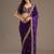 Purple color stylish tissue fabric designer embroidered fancy ethnic partywear saree