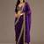 Purple color stylish tissue fabric designer embroidered fancy ethnic partywear saree