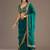 Rama color stylish tissue fabric designer embroidered fancy ethnic partywear saree