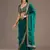 Rama color stylish tissue fabric designer embroidered fancy ethnic partywear saree