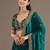 Rama color stylish tissue fabric designer embroidered fancy ethnic partywear saree