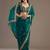 Rama color stylish tissue fabric designer embroidered fancy ethnic partywear saree