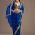 Royal blue color stylish tissue fabric designer embroidered fancy ethnic partywear saree
