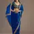 Royal blue color stylish tissue fabric designer embroidered fancy ethnic partywear saree