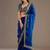 Royal blue color stylish tissue fabric designer embroidered fancy ethnic partywear saree
