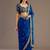Royal blue color stylish tissue fabric designer embroidered fancy ethnic partywear saree