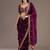 Wine color stylish tissue fabric designer embroidered fancy ethnic partywear saree