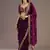 Wine color stylish tissue fabric designer embroidered fancy ethnic partywear saree