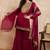 Elegant embroidered georgette top bottom dupatta set