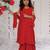 Red embroidered georgette sharara set