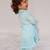 Blue embroidered cotton kurti set