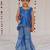 Royal blue embroidered pure chanderi sharara set