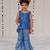Royal blue embroidered pure chanderi sharara set