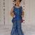 Royal blue embroidered pure chanderi sharara set