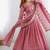 Pink Color Embroidery Sequence Work Gold Crush Silk Gown Set