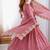 Pink Color Embroidery Sequence Work Gold Crush Silk Gown Set