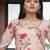 Designer baby pink full flaired faux gorgette gown