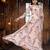 Designer baby pink full flaired faux gorgette gown