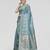 Teal blue zari woven banarasi silk traditional saree with blouse