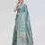 Teal blue zari woven banarasi silk traditional saree with blouse