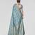 Teal blue zari woven banarasi silk traditional saree with blouse
