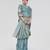 Teal blue zari woven banarasi silk traditional saree with blouse