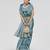 Teal blue zari woven banarasi silk traditional saree with blouse