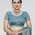 Teal blue zari woven banarasi silk traditional saree with blouse