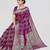 Rani pink zari woven banarasi silk ethnic saree with blouse