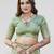 Olive green zari woven banarasi silk festive saree with blouse