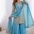 Sky Blue Color Embroidery Sequence Work Vichitra Silk Salwar Kameez Set 