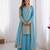 Sky Blue Color Embroidery Sequence Work Vichitra Silk Salwar Kameez Set 