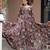 Designer multicour full flaired faux gorgette gown