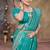 Rama green zari woven banarasi silk wedding wear saree with blouse