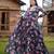 Designer multicour full flaired faux gorgette gown
