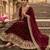 maroon embroidered anarkali gown