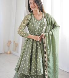 Light Green Color Jacquard Butti Crunchy Silk Salwar Kameez Set 