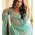 Light blue crepe silk sharara suits free size stitched upto 42