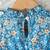 Blue floral print cotton ruffle sleeve fit & flare kids dress