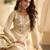 Ivory chinon silk full stitched free size palazzo suits upto 42