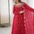Red Color Embroidery Sequence Work Crunchy Silk Gown Set