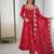 Red Color Embroidery Sequence Work Crunchy Silk Gown Set
