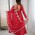 Red Color Embroidery Sequence Work Crunchy Silk Gown Set