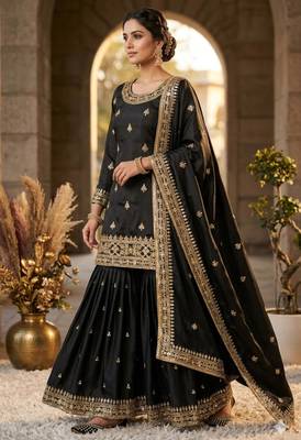 Black and gold party wear set 3