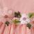 Peach floral embellished knit & tulle fit & flare kids dress