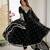 Black Color Embroidery Rainbow Sequence With Moti Work  Faux Georgette Gown Set