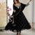 Black Color Embroidery Rainbow Sequence With Moti Work  Faux Georgette Gown Set
