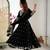Black Color Embroidery Rainbow Sequence With Moti Work  Faux Georgette Gown Set